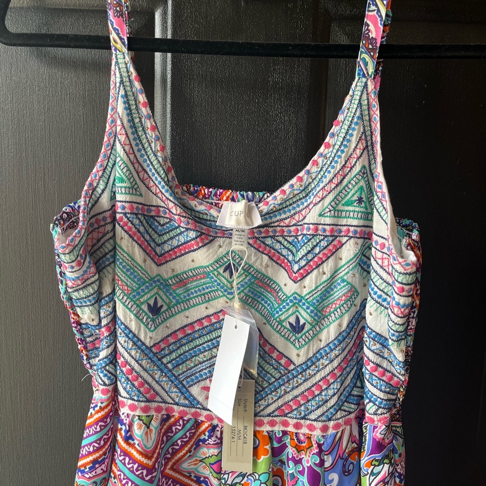 NWT Masters Multicolor Geometric Boho Maxi Dress - Picture 2 of 12